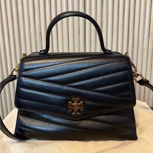 Tory Burch Black Kira Chevron Leather